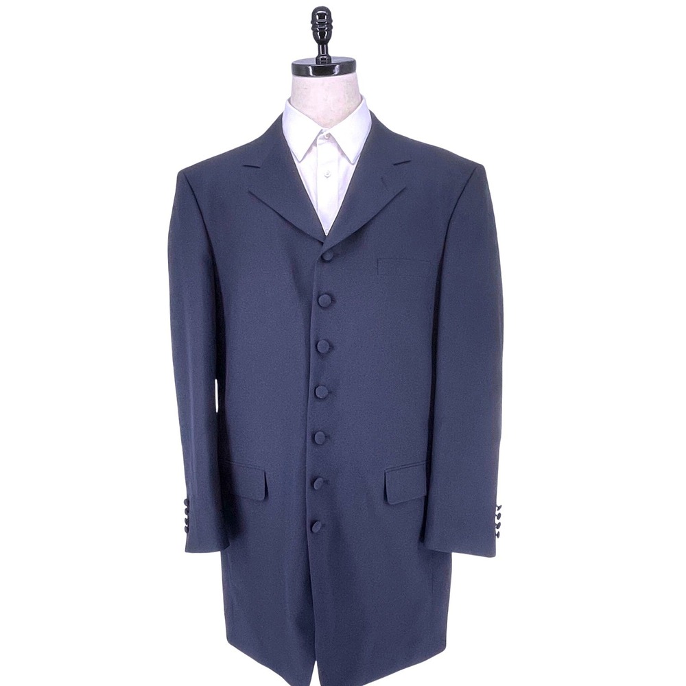Men's Dark Navy Single-Breasted Morning Coat Blazer